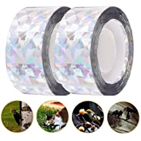 QWEPU 2pcs Cinta Repelente de Aves Pájaro Scare Cinta Reflectante Bird Repellent Scare Tape para Hogar Jardín y Granja…